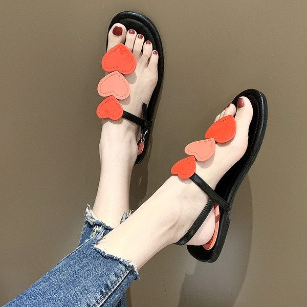 Sandale casual dama cu inima si catarama