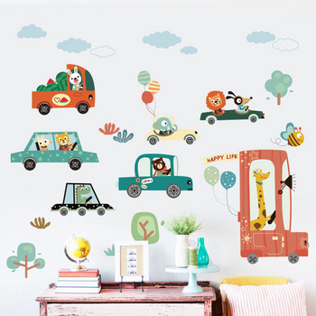 Самозалепващ се стикер за стена с автомобили подходящ за детска стая 