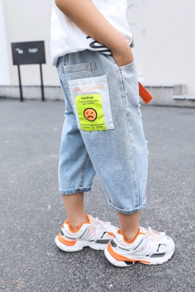 Blugi casual pentru copii pentru baieti cu curea