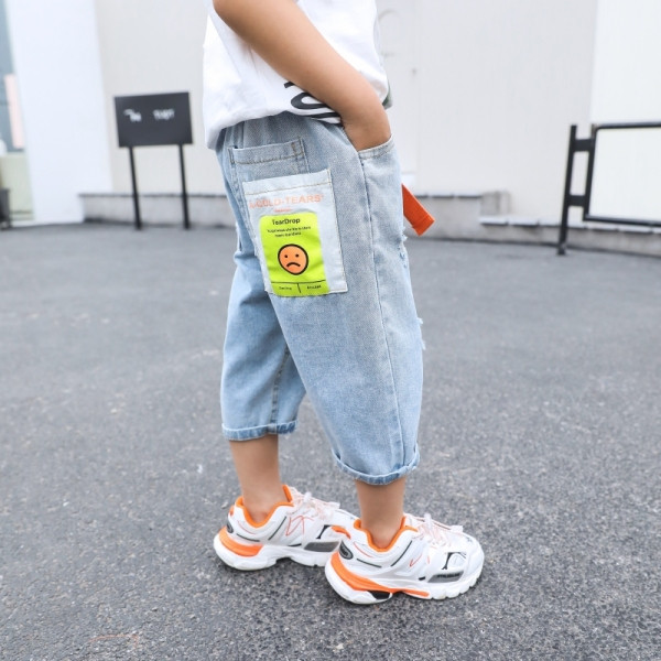 Blugi casual pentru copii pentru baieti cu curea