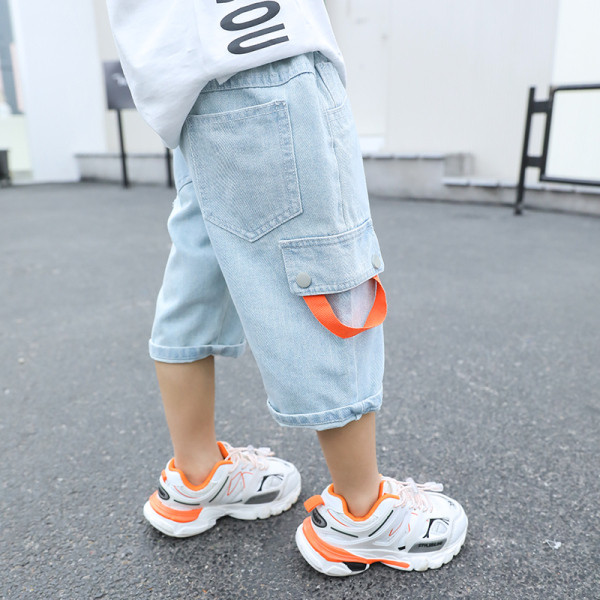 Ikdienas bērnu džinsi zēniem ar kabatu