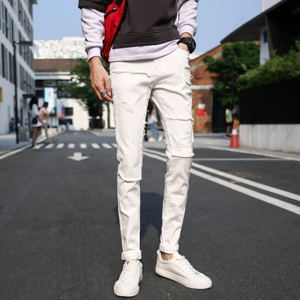 Ανδρικά τζιν με σκισμένα μοτίβα - δύο μοντέλα