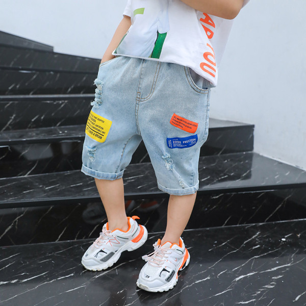 Blugi scurti casual pentru copii pentru baieti cu imprimeu