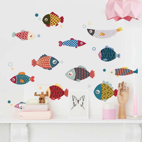 Αυτοκόλλητο  κατάλληλο για παιδικό δωμάτιο σε σχήμα ψαριού