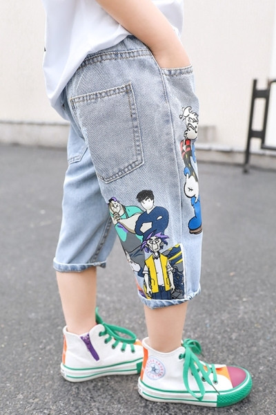 Pantaloni scurți casual pentru copii pentru băieți cu aplicație colorată