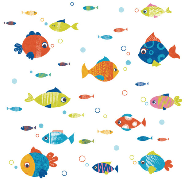 Αυτοκόλλητο τοίχου σε σχήμα ψαριού κατάλληλο για παιδικό δωμάτιο