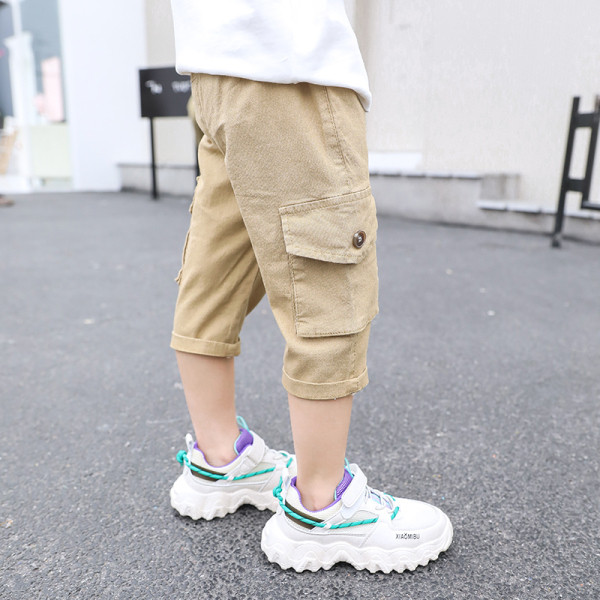 Pantaloni casual copii pentru baieti cu buzunare si inscriptionare