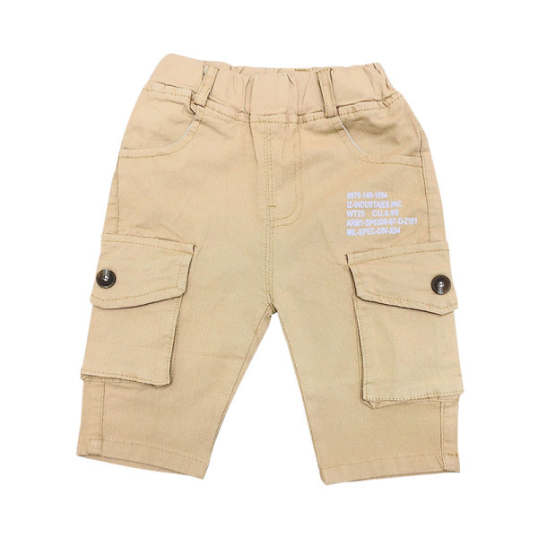 Pantaloni casual copii pentru baieti cu buzunare si inscriptionare