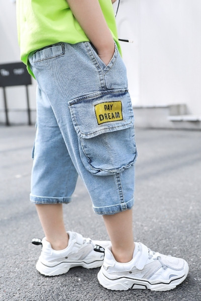 Blugi scurti casual cu buzunare pentru baieti