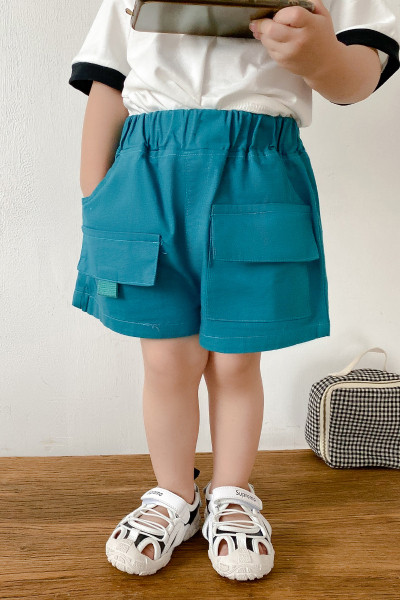 Pantaloni scurți de vară pentru băieți cu buzunare și talie elastică