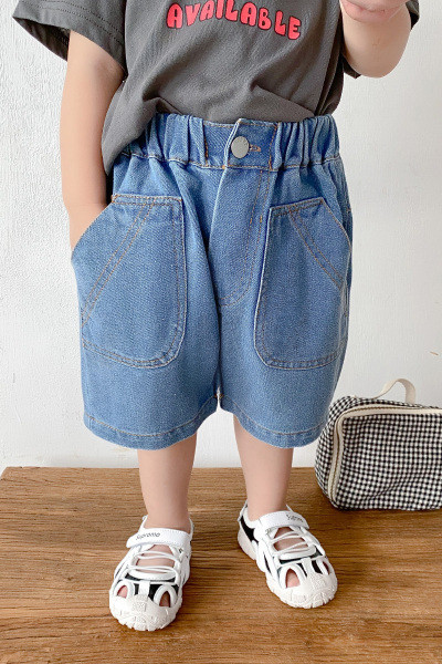 Ikdienas bērnu šorti zēniem ar elastīgu jostasvietu un kabatām