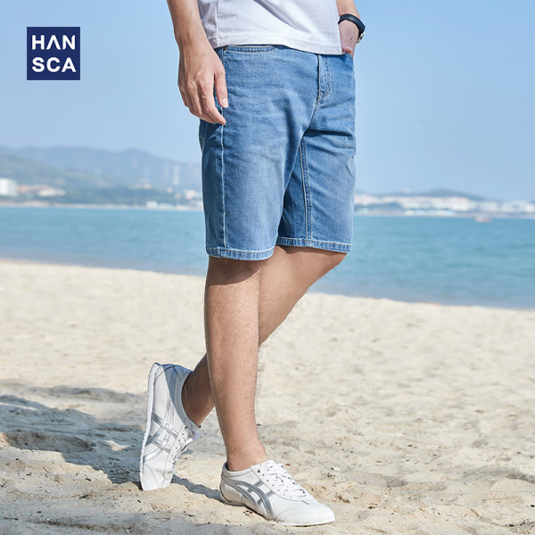 Rövid nyári férfi farmer sima modell