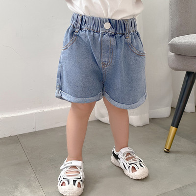 Pantaloni scurți casual din denim cu talie elastică pentru băieți