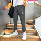 Vīriešu ikdienas bikses ar kabatām un 9/10 garumu