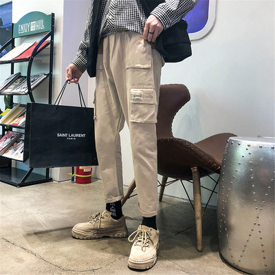 Vīriešu ikdienas bikses ar kabatām un 9/10 garumu