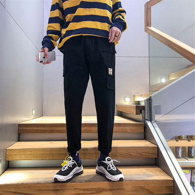 Vīriešu ikdienas bikses ar kabatām un 9/10 garumu