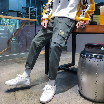 Vīriešu ikdienas bikses ar kabatām un 9/10 garumu