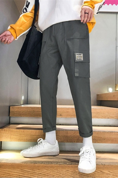 Vīriešu ikdienas bikses ar kabatām un 9/10 garumu