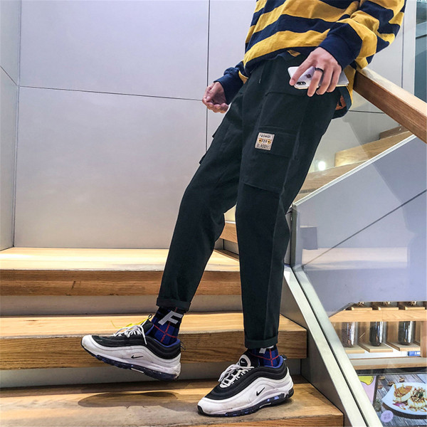 Vīriešu ikdienas bikses ar kabatām un 9/10 garumu