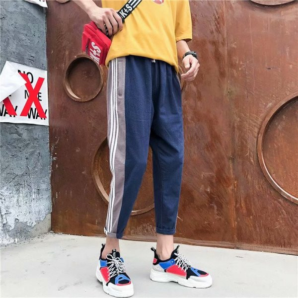 Sportinės ir laisvalaikio vyriškos kelnės su apvadu