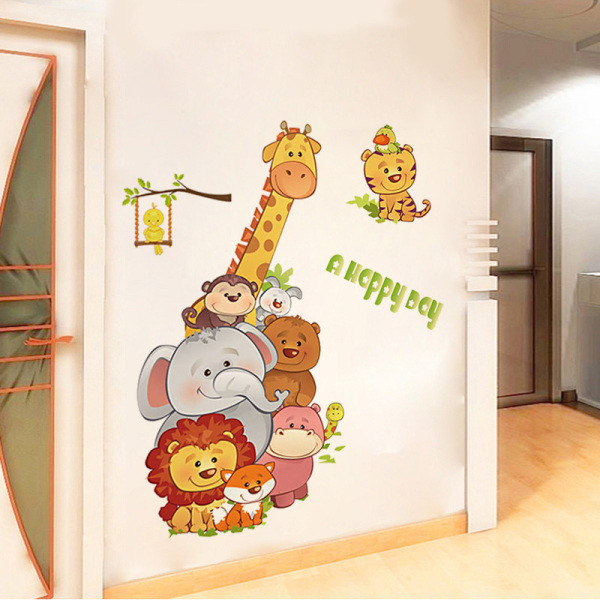 Isekleepuv loomadega lastekleebis