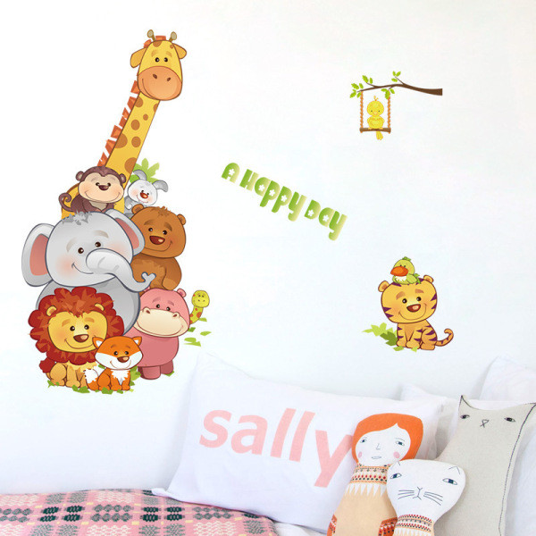 Isekleepuv loomadega lastekleebis