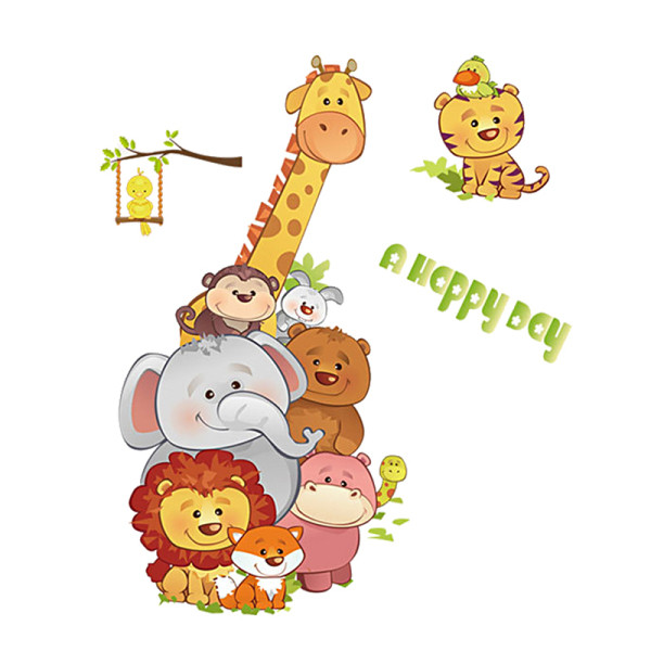 Isekleepuv loomadega lastekleebis