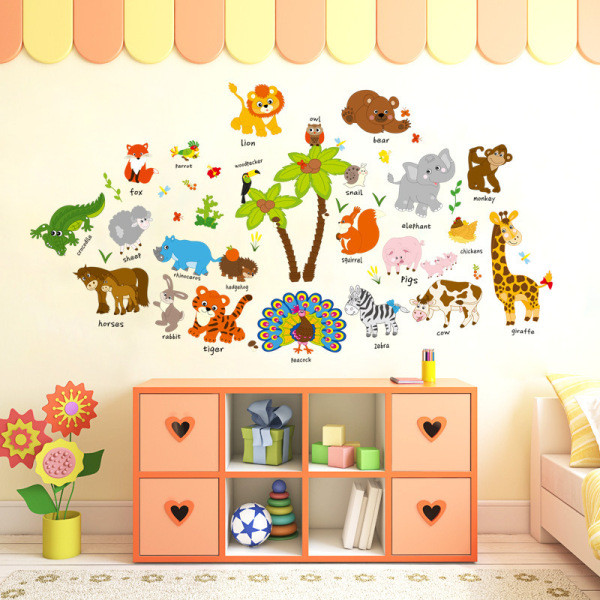 Isekleepuvad laste kleebised loomadega