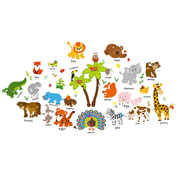 Isekleepuvad laste kleebised loomadega