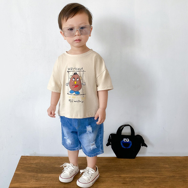 Casual τζιν με ελαστική μέση και σχισμένο μοτίβο σε μπλε χρώμα