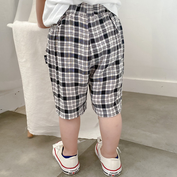 Vabaaja laste ruudulised püksid elastse vöökoha ja taskutega