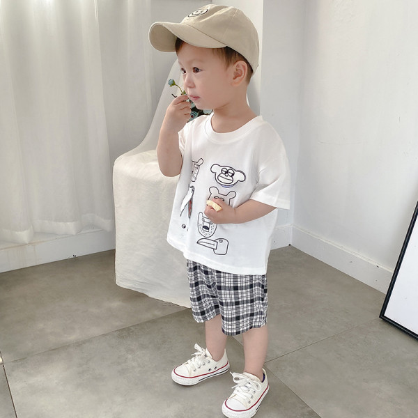 Vabaaja laste ruudulised püksid elastse vöökoha ja taskutega