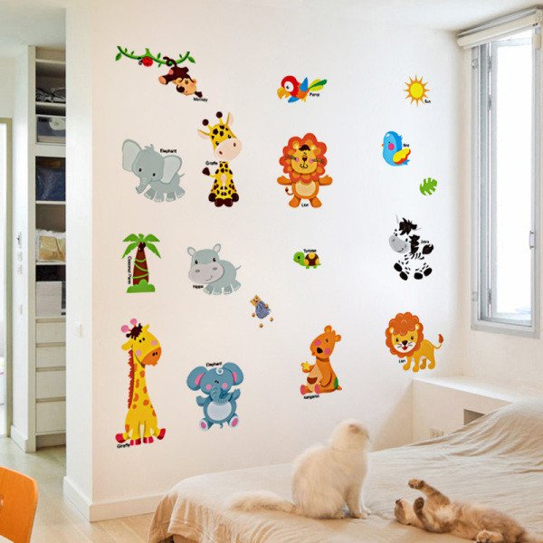 Lipnūs vaikiški gyvūnėlių lipdukai