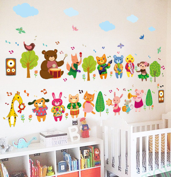 Παιδικά αυτοκόλλητα με άνιμαλ πριντ
