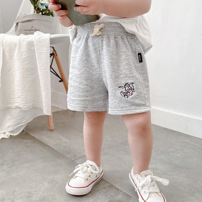 Ежедневни къси детски панталони с апликация и ластична талия