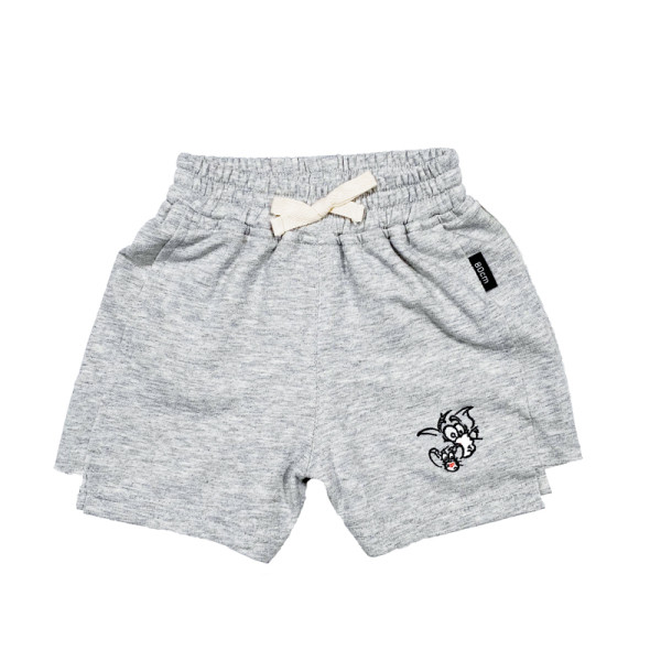 Casual παιδικά σορτς με απλικέ και ελαστική μέση