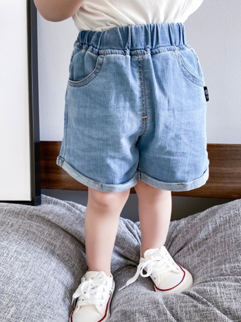 Casual παιδικό τζιν σορτς με τσέπες και ελαστική μέση