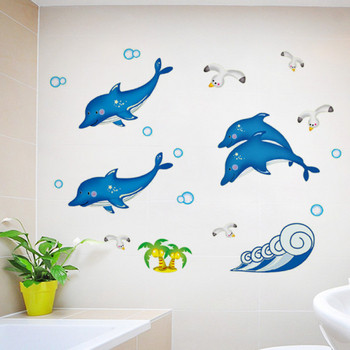 Παιδικό αυτοκόλλητο τοίχου με δελφίνια 
