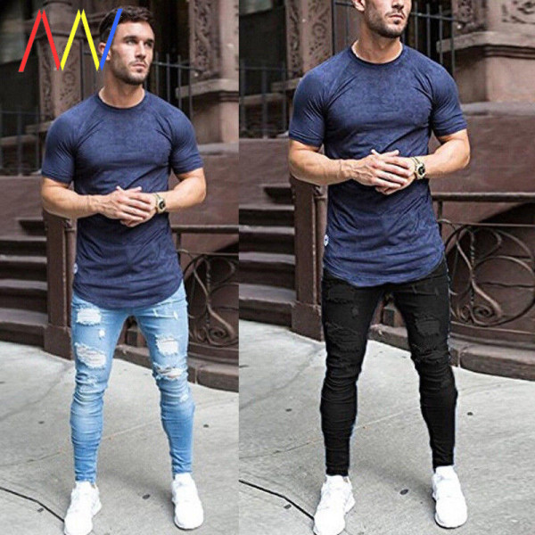 Moodne rebenenud motiividega liibuv meeste teksa mudel