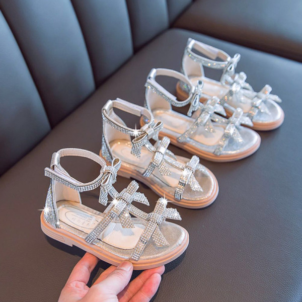 Παιδικά σανδάλια με πέτρες και κορδέλες