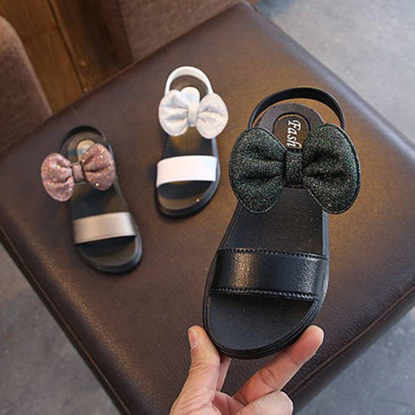 Παιδικά σανδάλια για κορίτσια με κορδέλα και επίπεδη σόλα