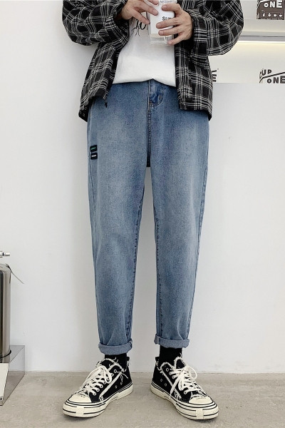 Ανδρικό τζίν φαρδιά μοντέλο με μήκος 9/10