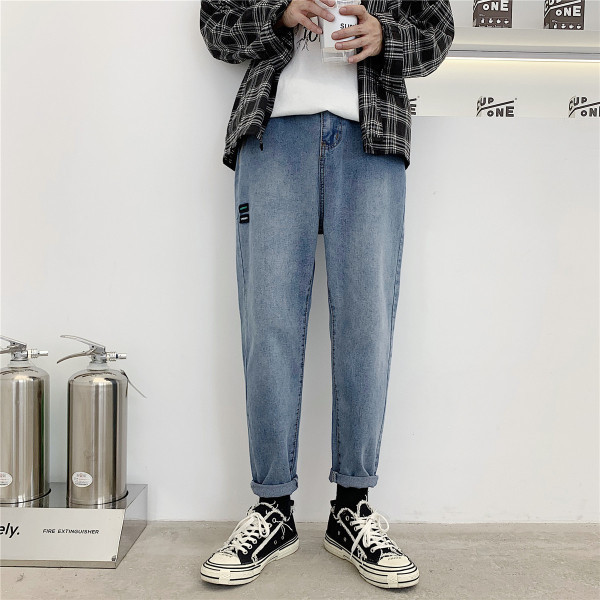 Ανδρικό τζίν φαρδιά μοντέλο με μήκος 9/10