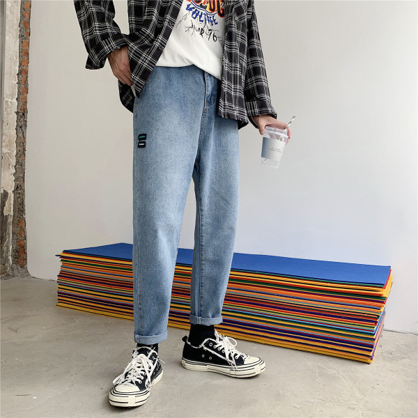 Ανδρικό τζίν φαρδιά μοντέλο με μήκος 9/10