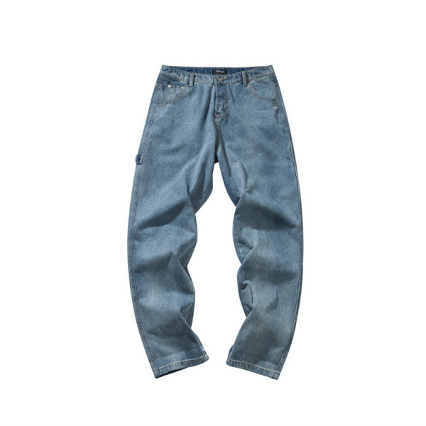 Zsebes férfi széles farmernadrág