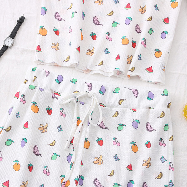 Napi női szett két részből álló felső + nadrág fehér színben