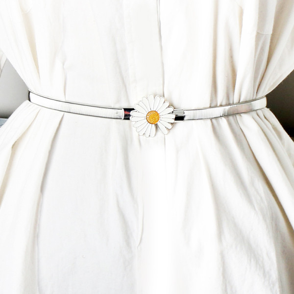 Jauna modeļa sieviešu elastīgā josta ar margrietiņu