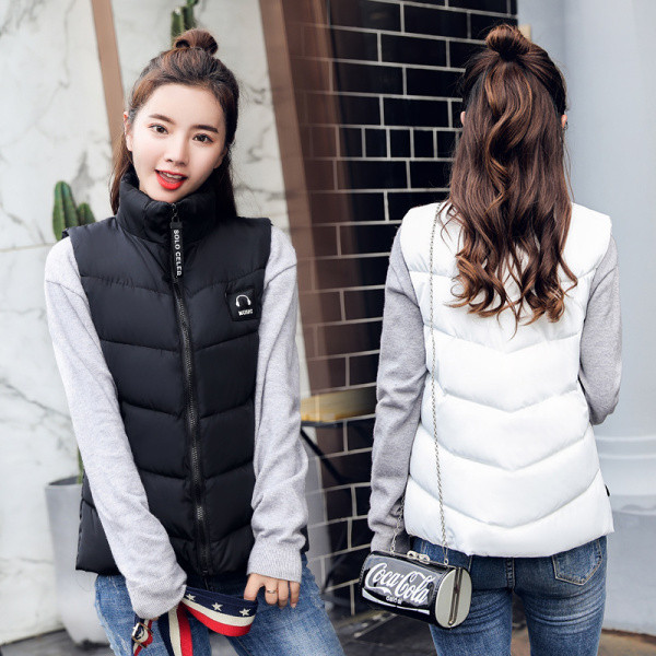 Naiste igapäevane lühike taskute ja kõrge kraega vest