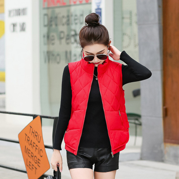 Moderna sieviešu veste ar augstu apkakli, rāvējslēdzēju un kabatām