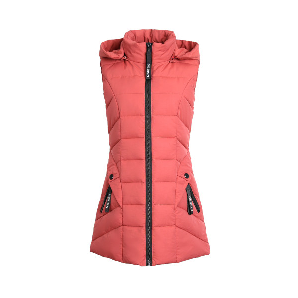 Moodne naiste pikk vest kapuutsi ja taskutega